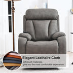 Fauteuil inclinable électrique en tissu pour personnes âgées, avec télécommande, coussin rembourré, poche latérale et cadre robuste