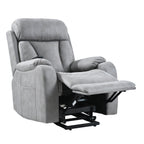 Fauteuil inclinable électrique en tissu pour personnes âgées, avec télécommande, coussin rembourré, poche latérale et cadre robuste