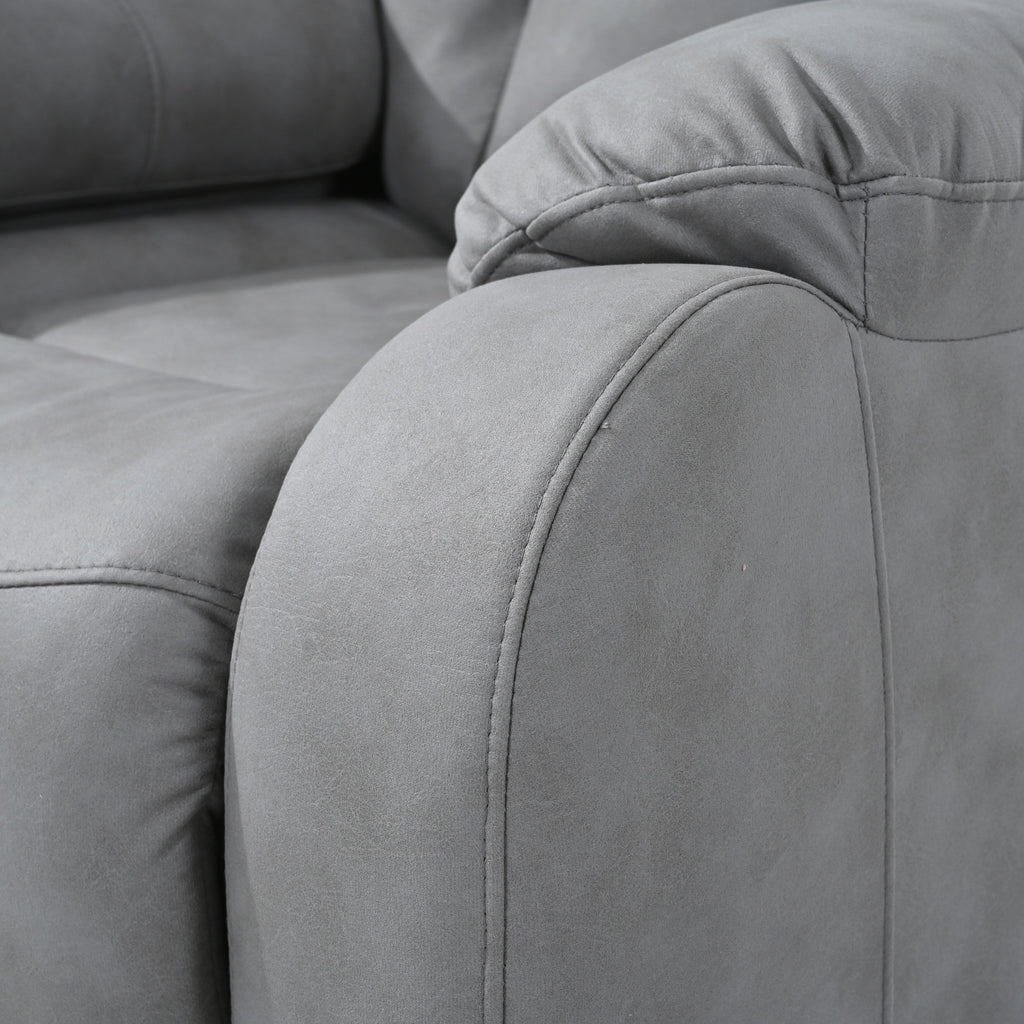 Fauteuil inclinable électrique en tissu pour personnes âgées, avec télécommande, coussin rembourré, poche latérale et cadre robuste
