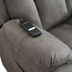 Fauteuil inclinable électrique en tissu pour personnes âgées, avec télécommande, coussin rembourré, poche latérale et cadre robuste