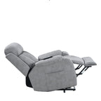 Fauteuil inclinable électrique en tissu pour personnes âgées, avec télécommande, coussin rembourré, poche latérale et cadre robuste