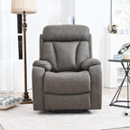 Fauteuil inclinable électrique en tissu pour personnes âgées, avec télécommande, coussin rembourré, poche latérale et cadre robuste