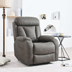 Fauteuil inclinable électrique en tissu pour personnes âgées, avec télécommande, coussin rembourré, poche latérale et cadre robuste