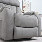 Fauteuil inclinable électrique en tissu pour personnes âgées, avec télécommande, coussin rembourré, poche latérale et cadre robuste