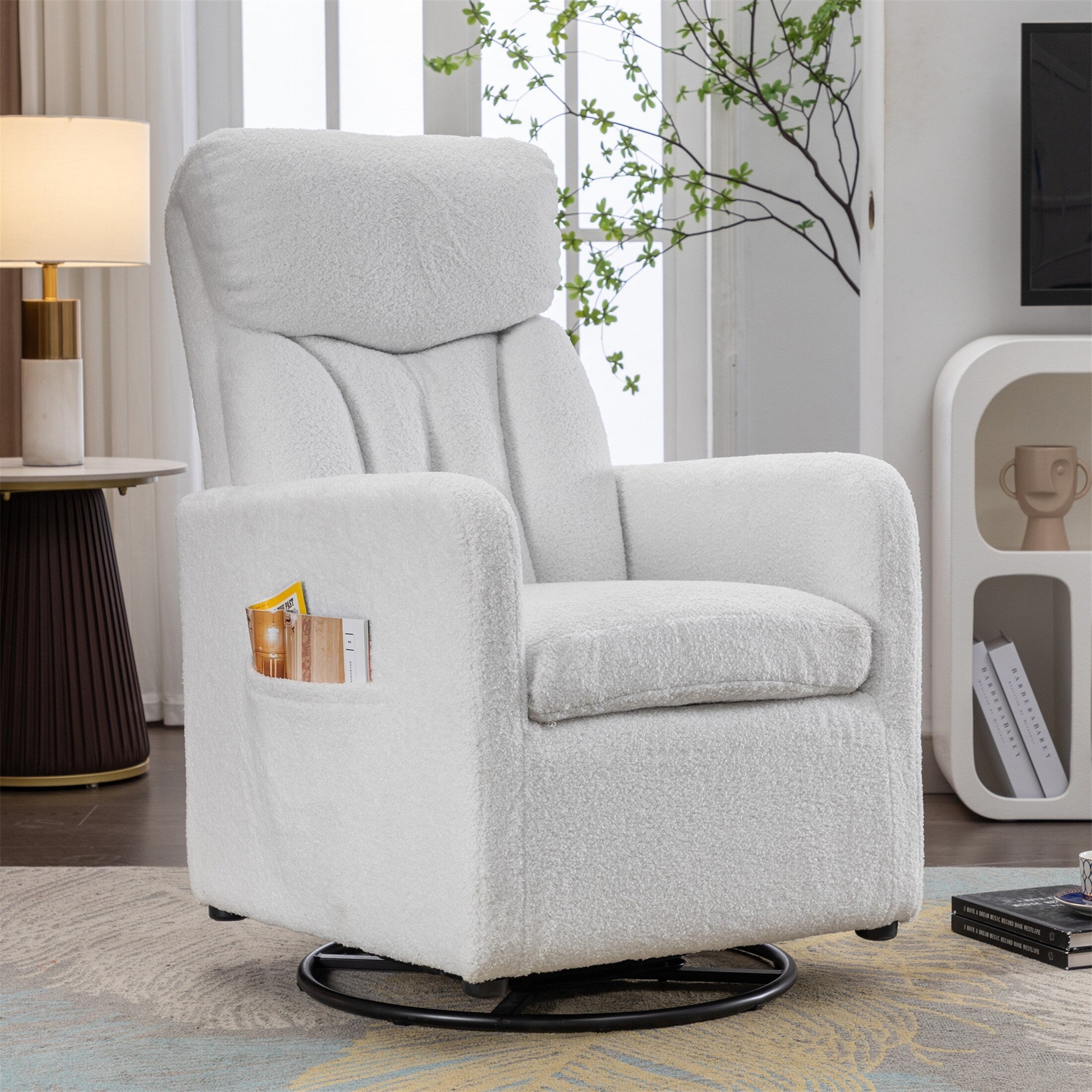 Fauteuil à bascule pivotant en tissu Gilder Chair