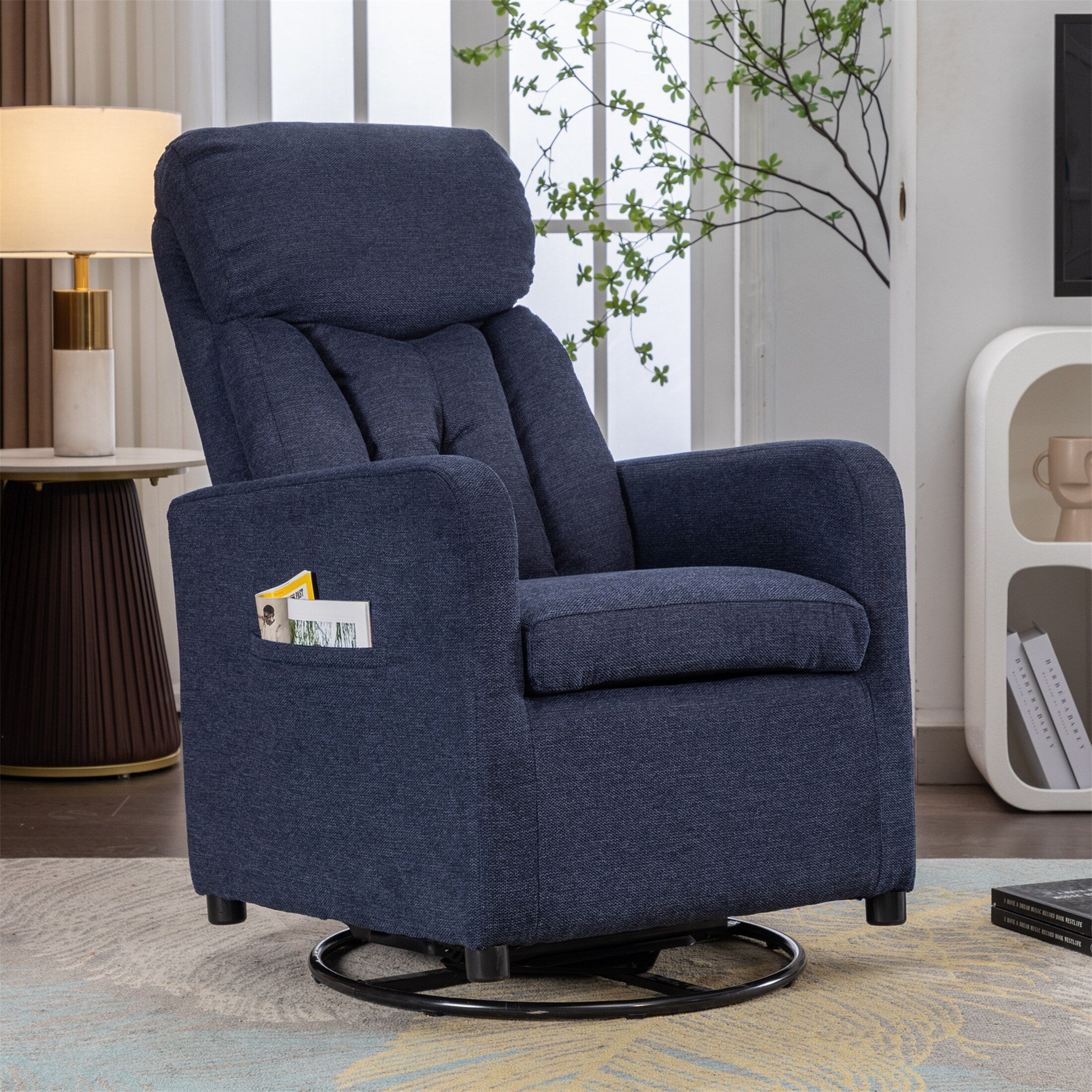 Fauteuil à bascule pivotant en tissu Gilder Chair