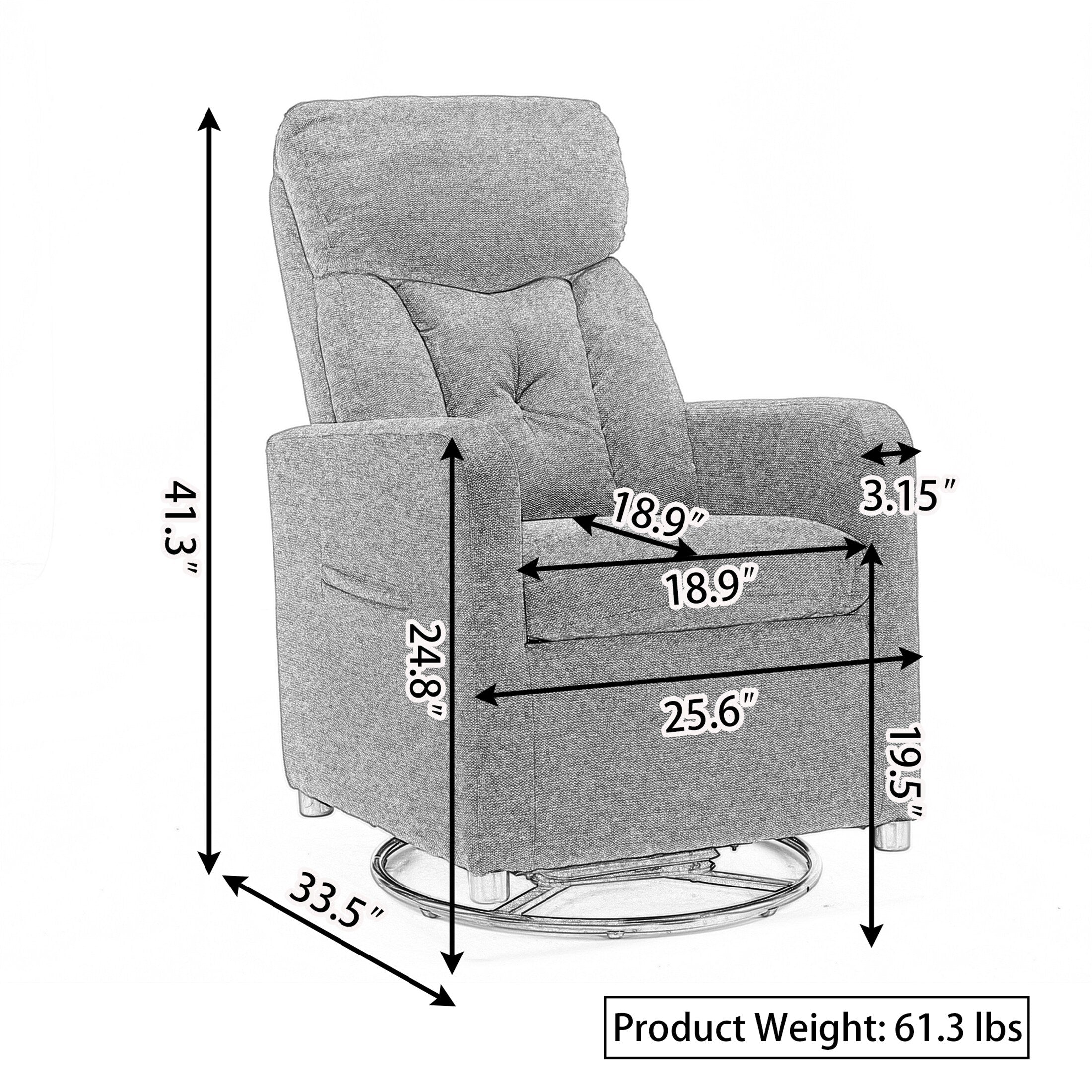 Fauteuil à bascule pivotant en tissu Gilder Chair
