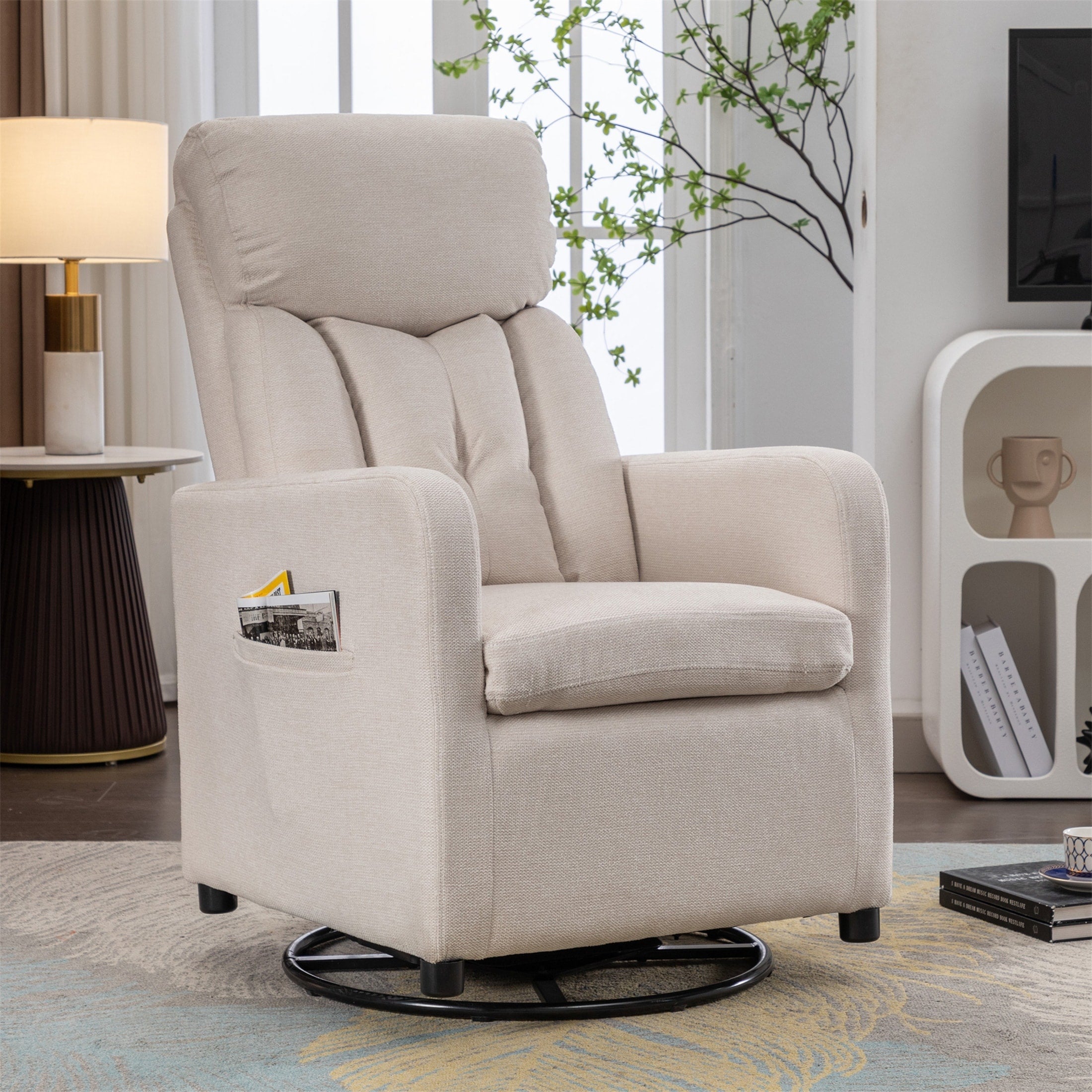 Fauteuil à bascule pivotant en tissu Gilder Chair