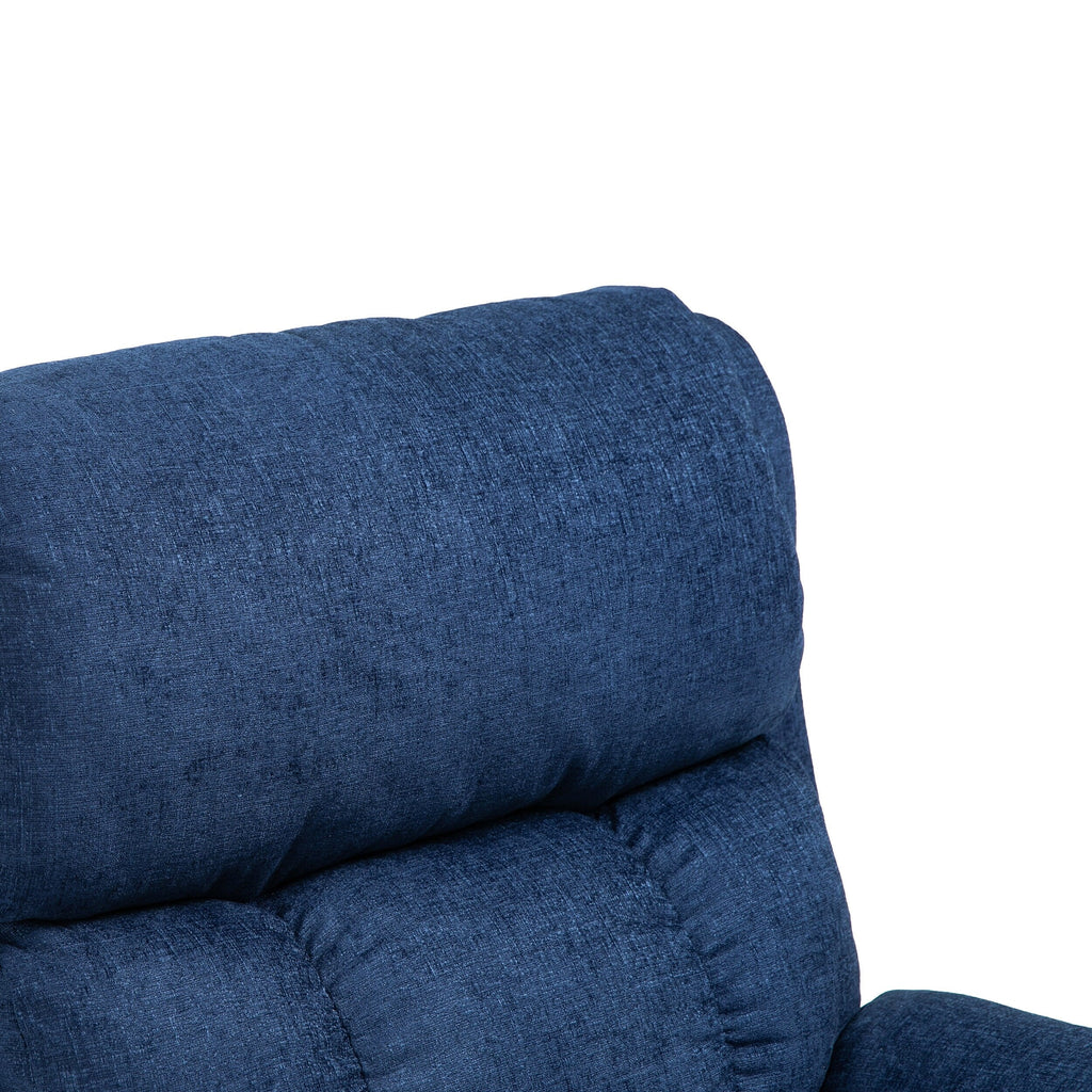 Fauteuil inclinable manuel de massage rembourré en tissu avec massage, chauffage lombaire et poches latérales