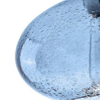 Suspension Farmhouse à 1 ampoule en verre à bulles bleu, nickel brossé