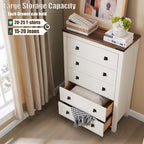 Commode haute en bois à 5 tiroirs de style ferme, idéale pour la chambre à coucher