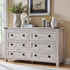 Commode 6 tiroirs style ferme, meuble TV en bois, commode