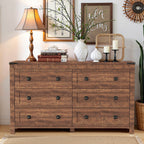 Commode 6 tiroirs style ferme, meuble TV en bois, commode