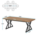 Table à manger de style ferme pour 6 personnes, table de cuisine rectangulaire en bois de 70,8 pouces