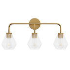 Luminaire de salle de bain Farmhouse Gold à 3 lumières en verre sur miroir