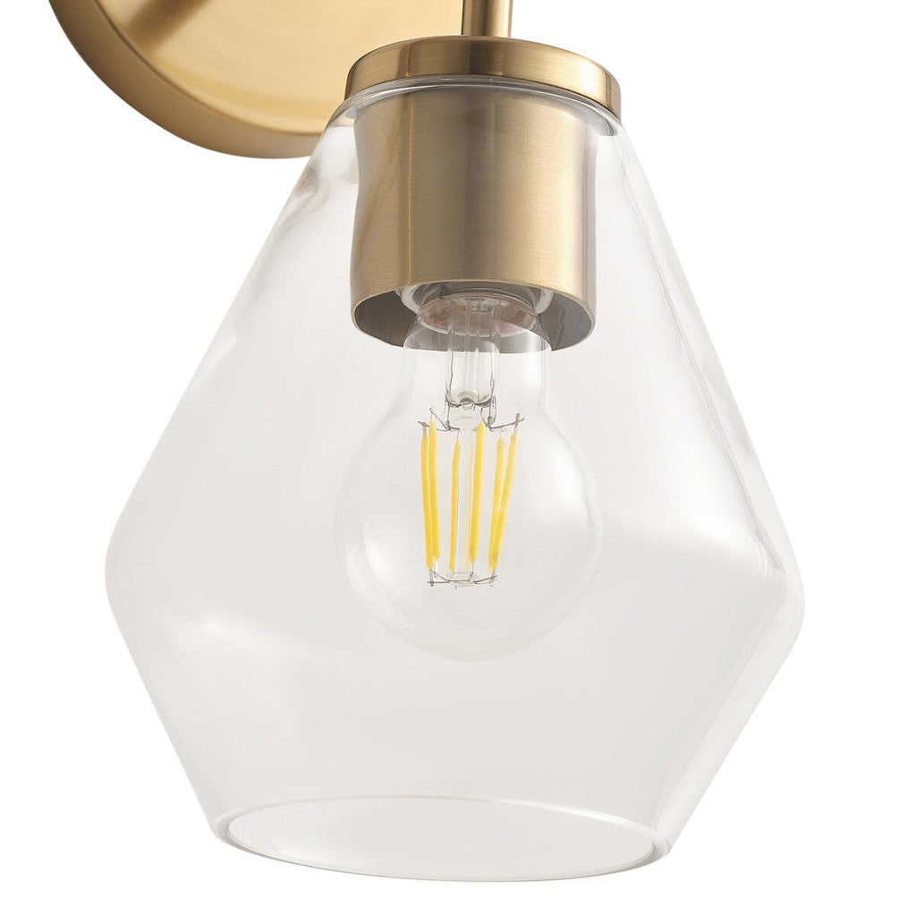 Luminaire de salle de bain Farmhouse Gold à 3 lumières en verre sur miroir