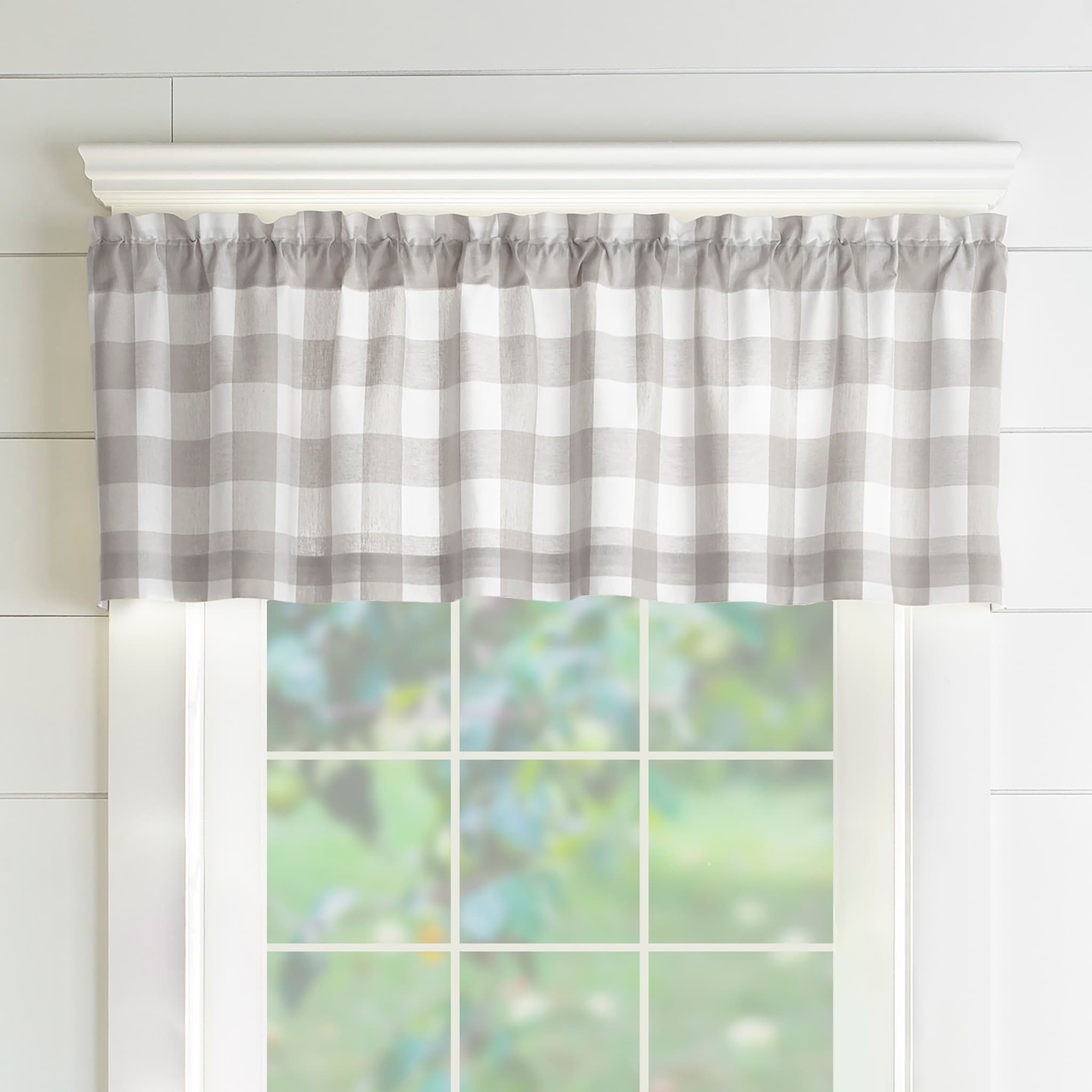 Cantonnière de rideau de cuisine à carreaux Buffalo Emily Gulch de The Gray Barn - 60 l x 15 L