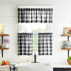 Cantonnière de rideau de cuisine à carreaux Buffalo Emily Gulch de The Gray Barn - 60 l x 15 L