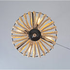 Lustre en perles de bois de style ferme, éclairage moderne