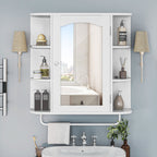Armoire à pharmacie murale moderne avec étagères réglables et porte-serviettes
