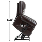 Fauteuil inclinable électrique à double moteur en similicuir avec massage thermique, ports USB et positions d'inclinaison infinies