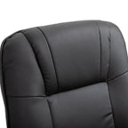 Fauteuil inclinable pivotant manuel en similicuir avec repose-pieds, accoudoirs et base en bois enveloppée