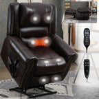 Fauteuil inclinable électrique en similicuir avec double moteur, massage thermique, ports USB et inclinaison infinie pour personnes âgées