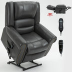 Fauteuil inclinable électrique en similicuir avec double moteur, massage thermique, ports USB et inclinaison infinie pour personnes âgées
