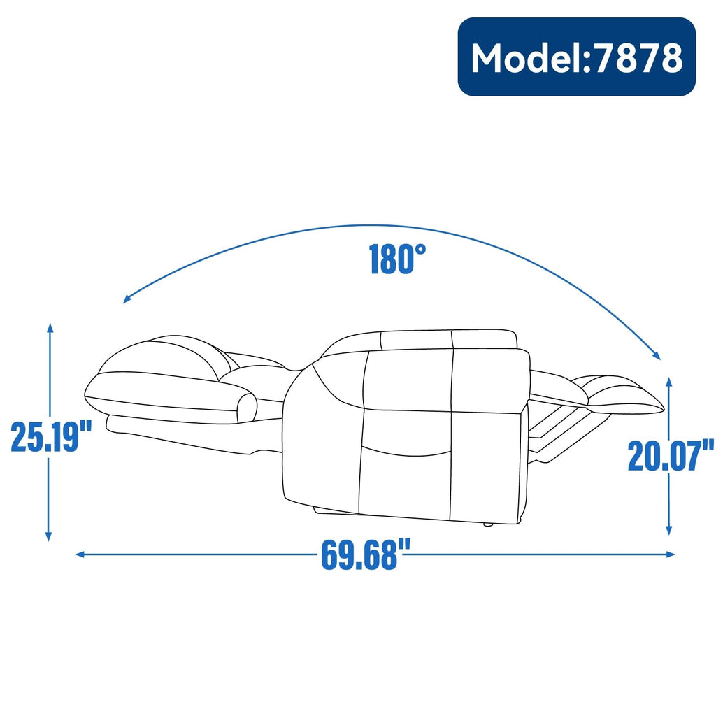 Fauteuil inclinable électrique en similicuir avec double moteur, massage thermique, ports USB et inclinaison infinie pour personnes âgées