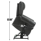 Fauteuil inclinable électrique en similicuir avec double moteur, massage thermique, ports USB et inclinaison infinie pour personnes âgées