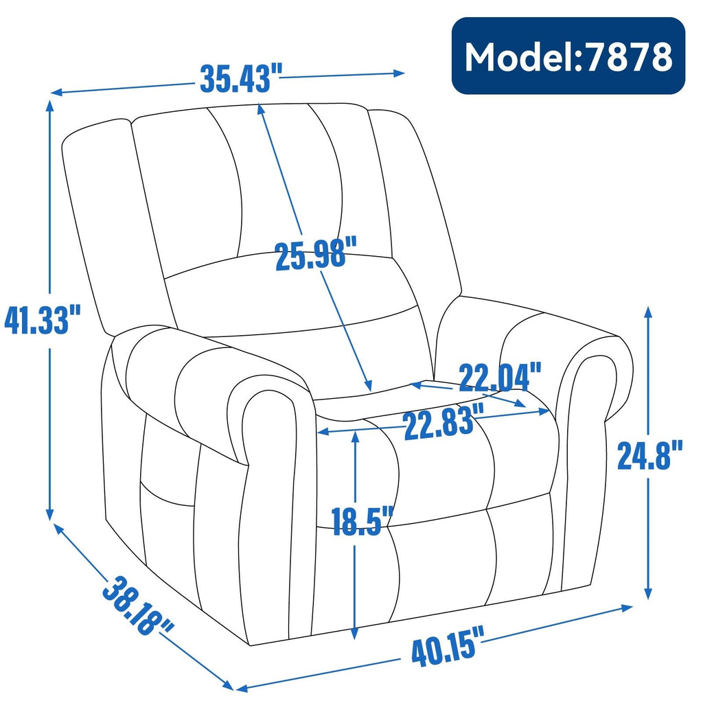 Fauteuil inclinable électrique en similicuir avec double moteur, massage thermique, ports USB et inclinaison infinie pour personnes âgées