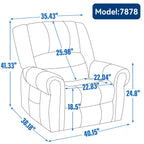 Fauteuil inclinable électrique en similicuir avec double moteur, massage thermique, ports USB et inclinaison infinie pour personnes âgées