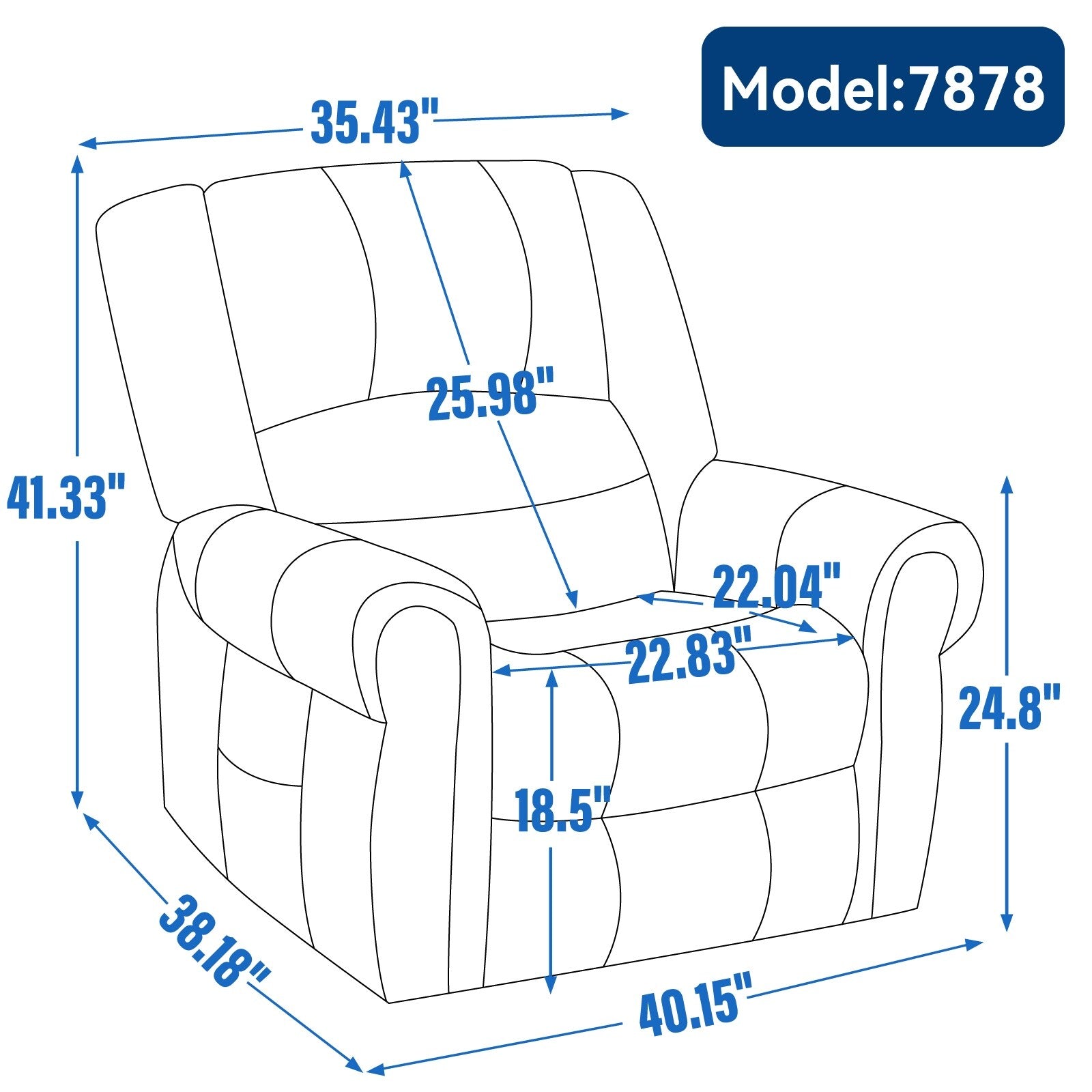 Fauteuil inclinable électrique en similicuir avec double moteur, massage thermique, ports USB et inclinaison infinie pour personnes âgées