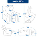 Fauteuil inclinable électrique en similicuir avec double moteur, massage thermique, ports USB et inclinaison infinie pour personnes âgées
