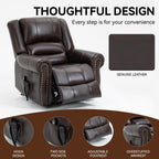 Fauteuil inclinable électrique en similicuir avec double moteur, massage thermique, ports USB et inclinaison infinie pour personnes âgées