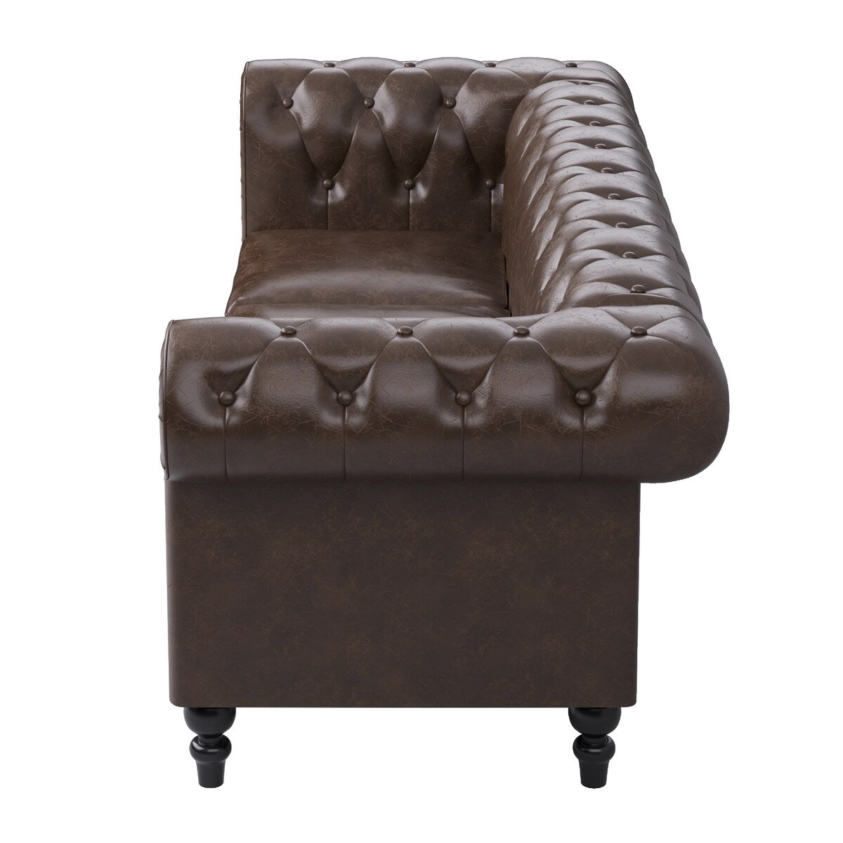 Canapé Chesterfield rembourré en similicuir - 3 places