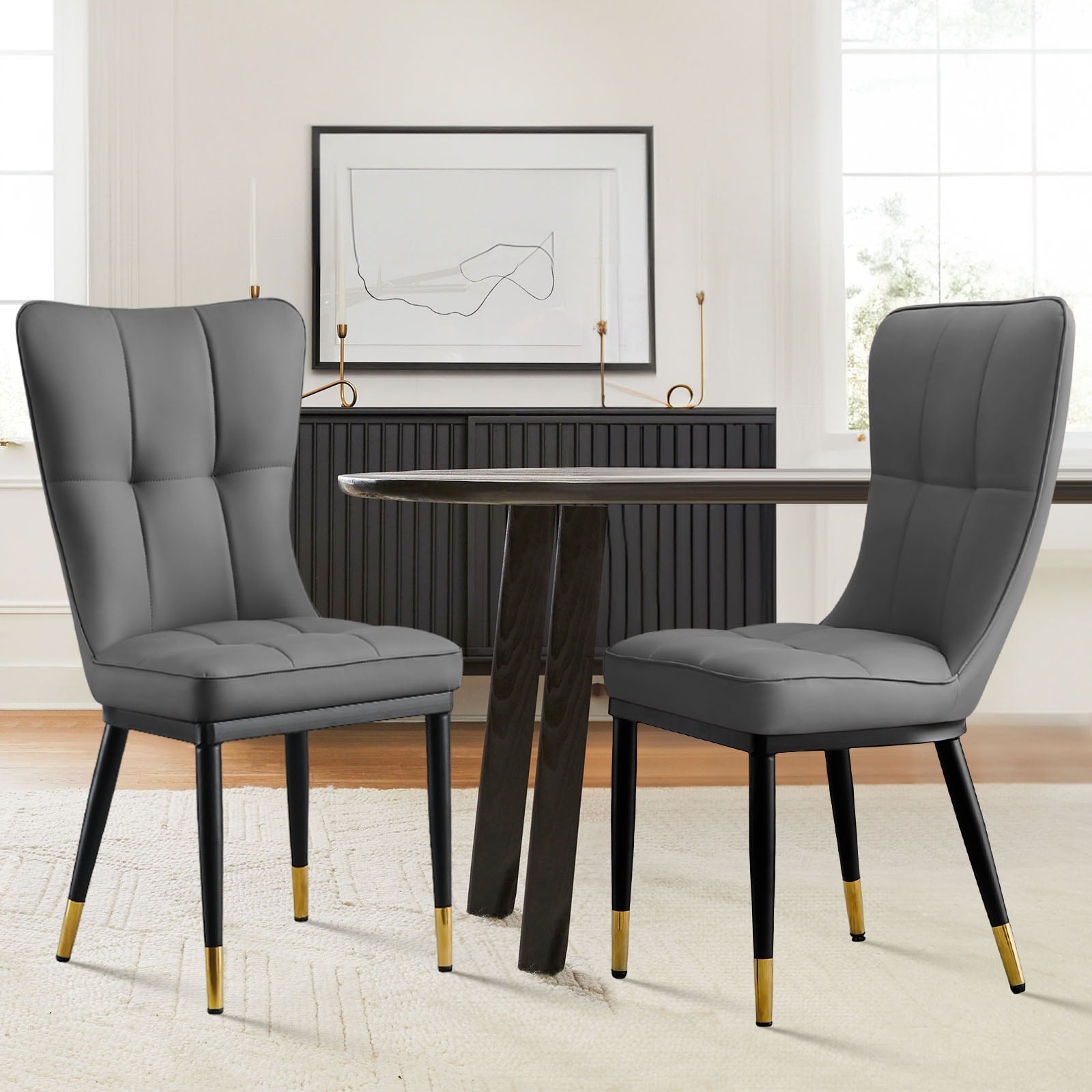 Lot de 2/4 chaises de salle à manger rembourrées en similicuir