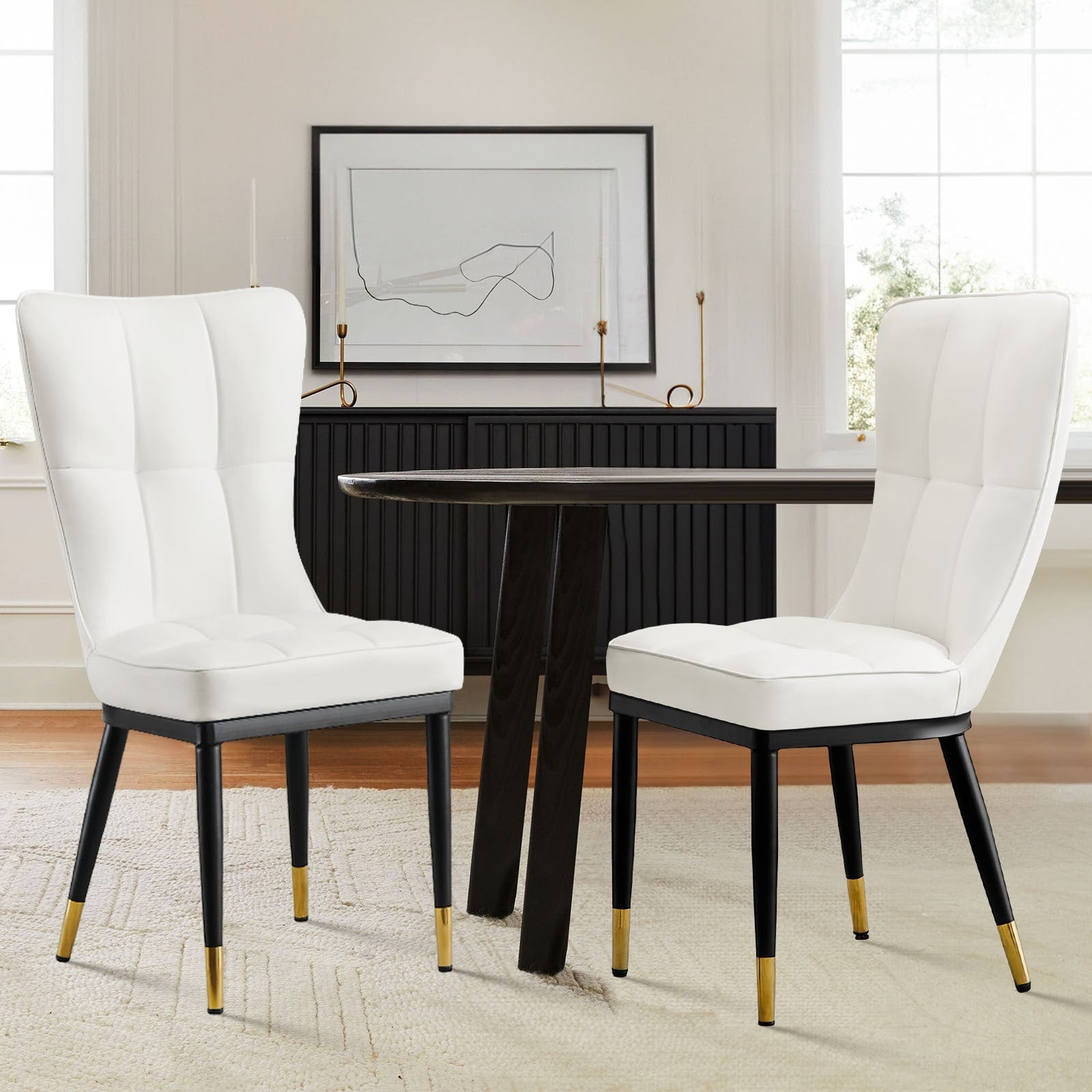 Lot de 2/4 chaises de salle à manger rembourrées en similicuir