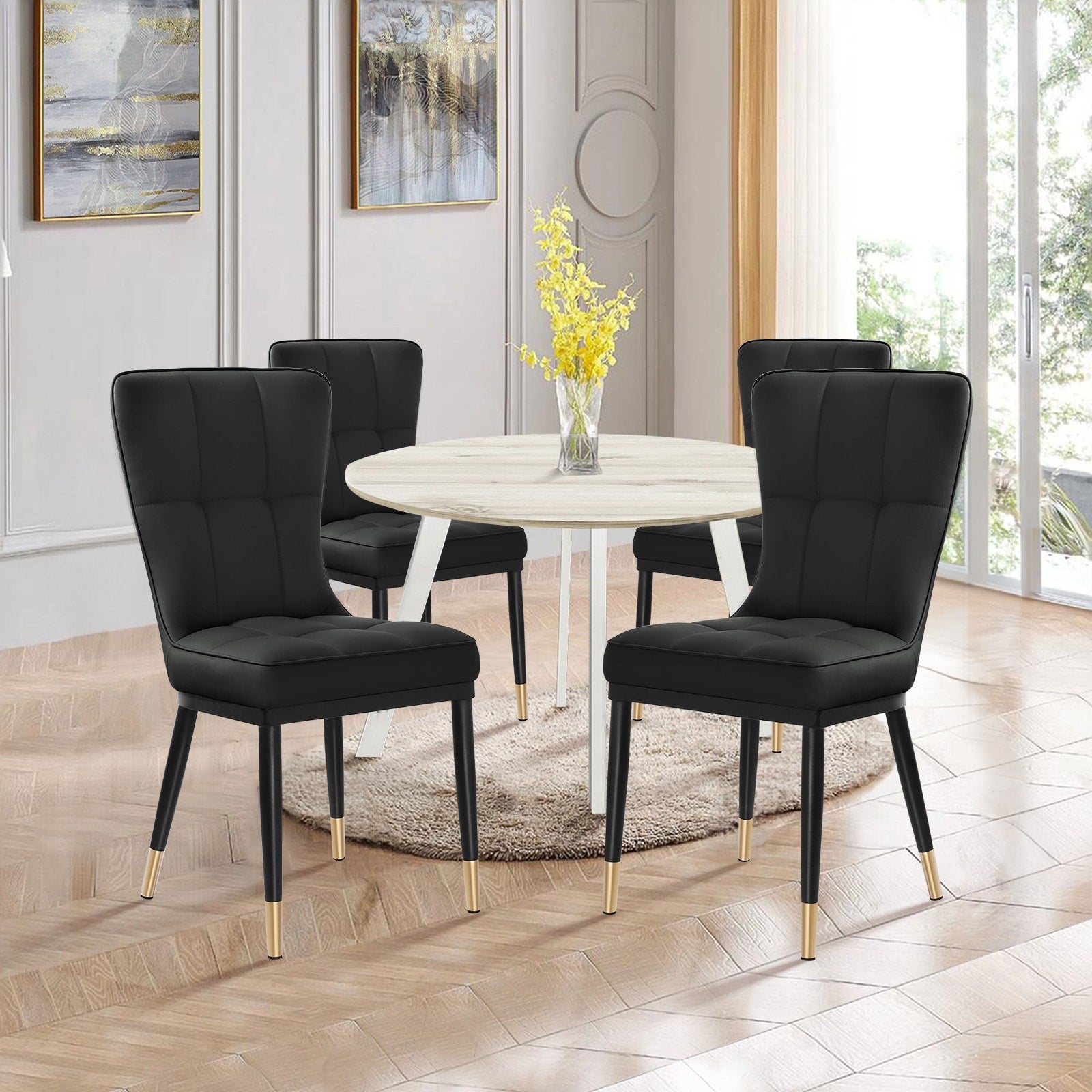 Lot de 2/4 chaises de salle à manger rembourrées en similicuir