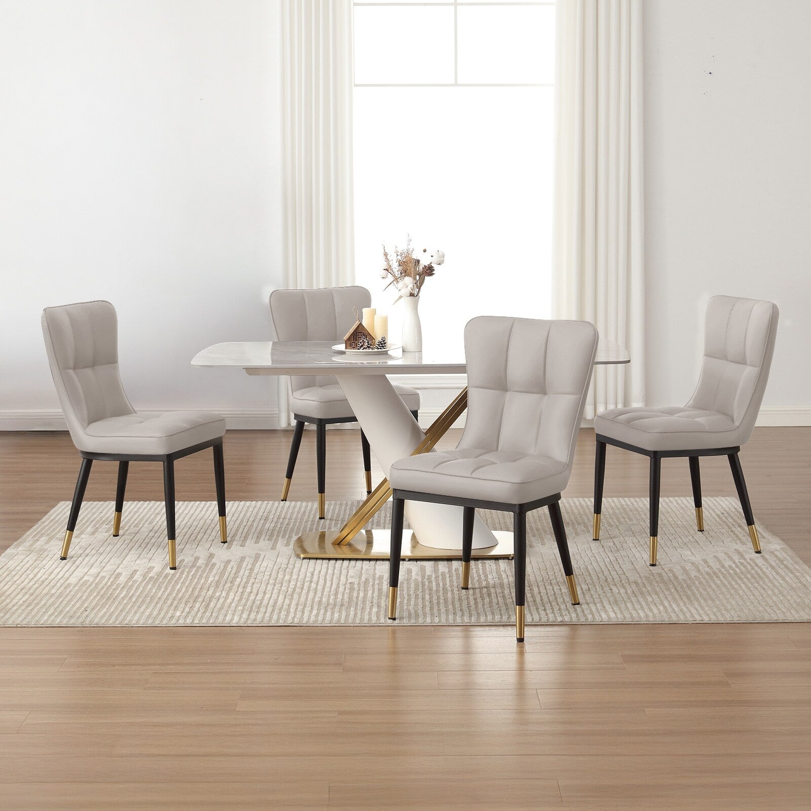Lot de 2/4 chaises de salle à manger rembourrées en similicuir