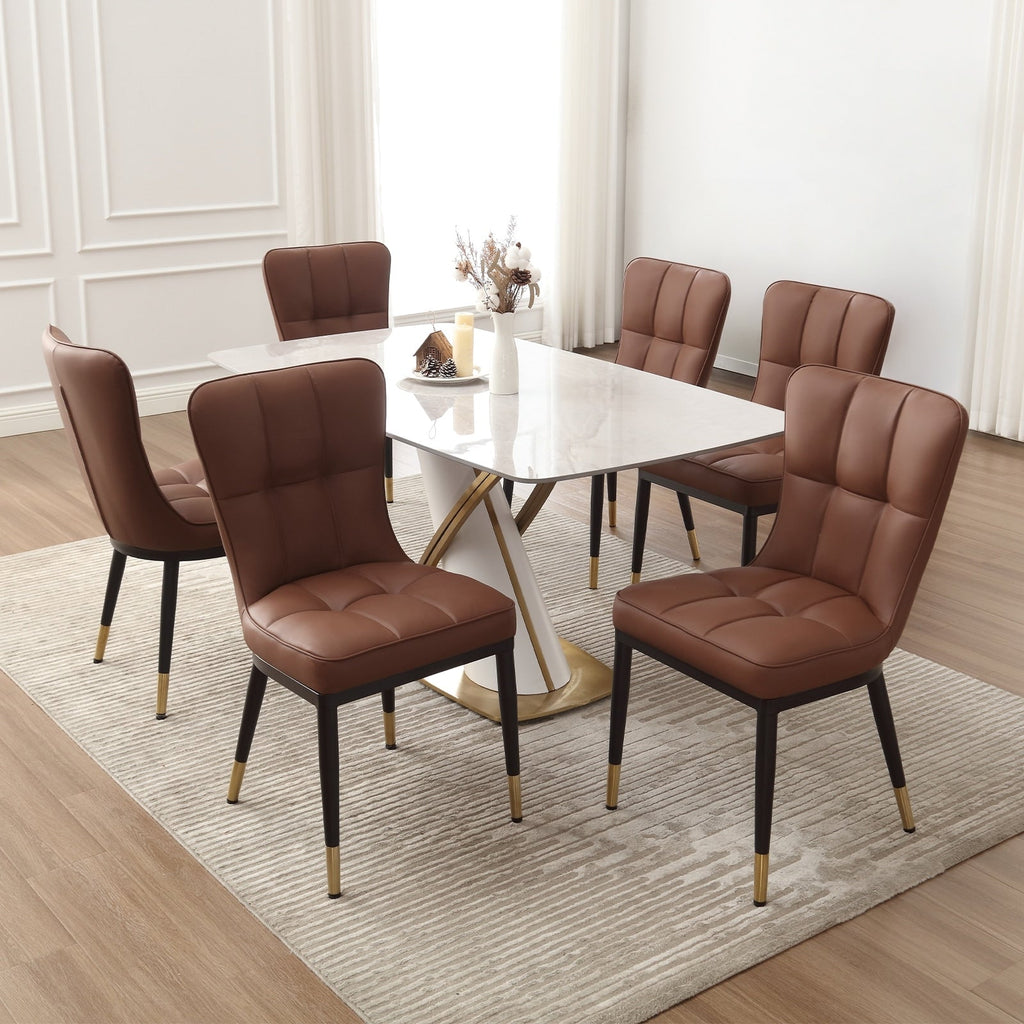 Lot de 2/4 chaises de salle à manger rembourrées en similicuir