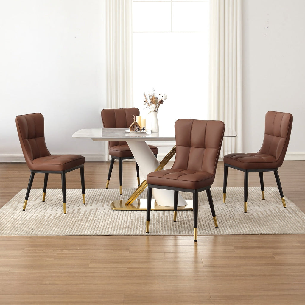 Lot de 2/4 chaises de salle à manger rembourrées en similicuir