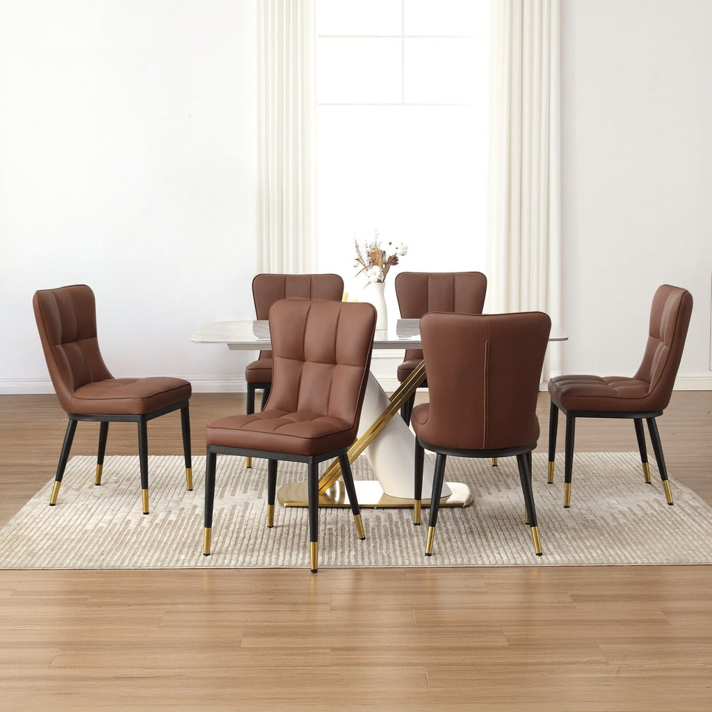 Lot de 2/4 chaises de salle à manger rembourrées en similicuir