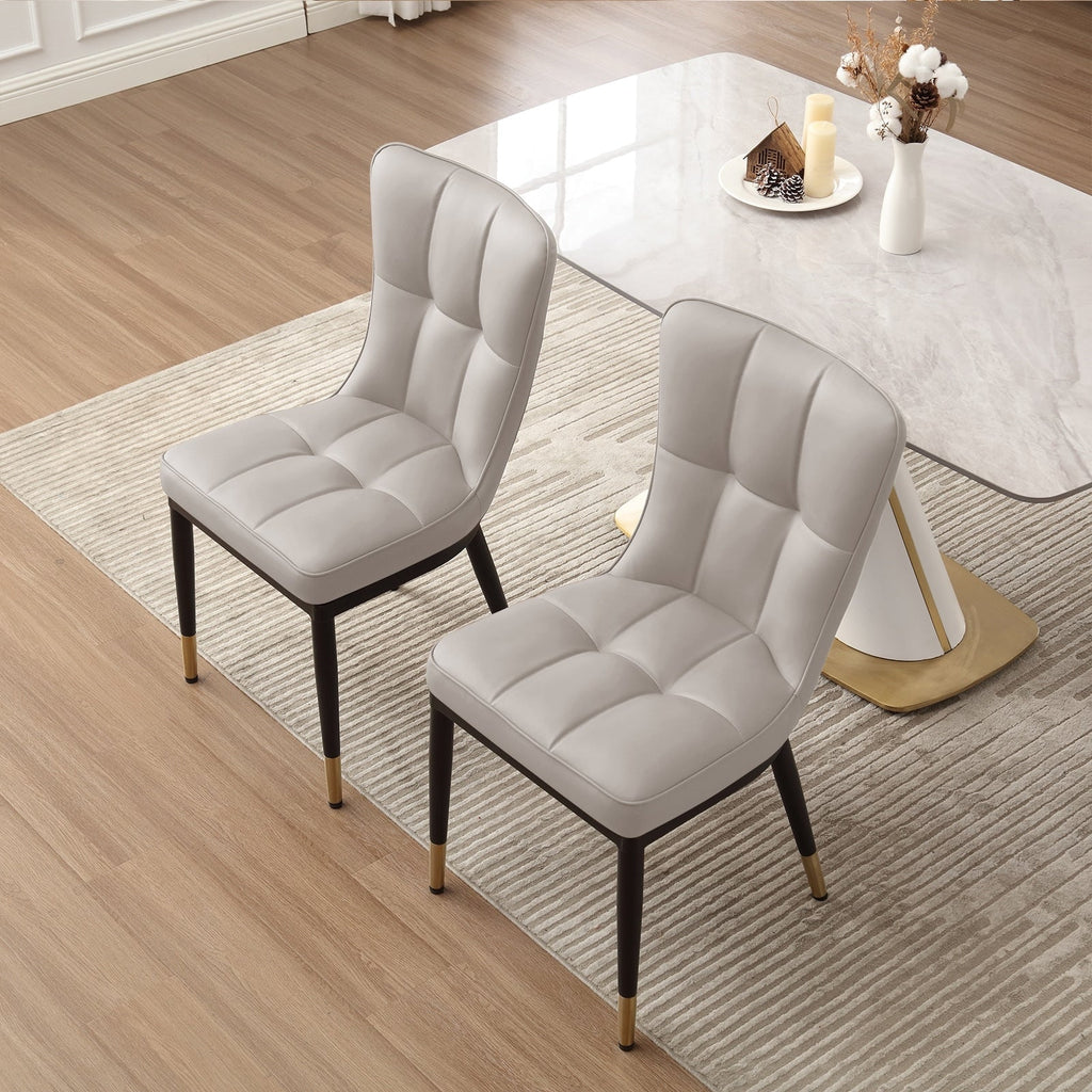 Lot de 2/4 chaises de salle à manger rembourrées en similicuir