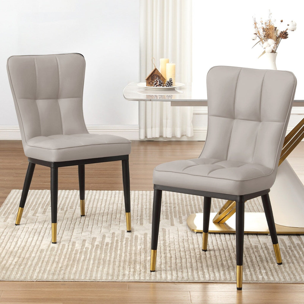 Lot de 2/4 chaises de salle à manger rembourrées en similicuir