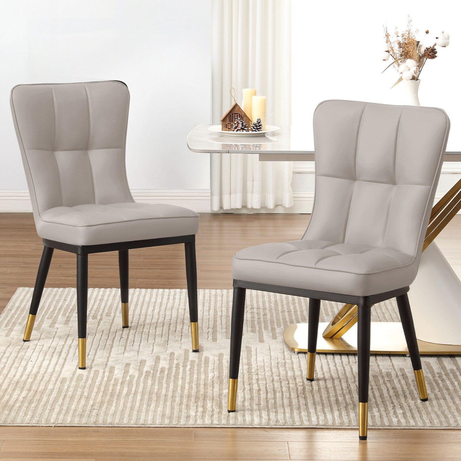Lot de 2/4 chaises de salle à manger rembourrées en similicuir