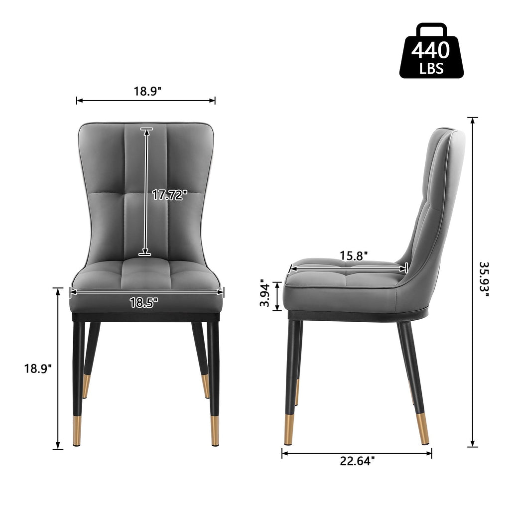 Lot de 2/4 chaises de salle à manger rembourrées en similicuir