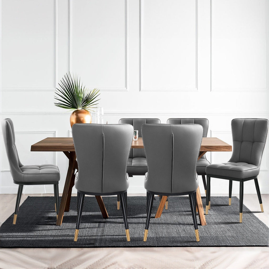 Lot de 2/4 chaises de salle à manger rembourrées en similicuir