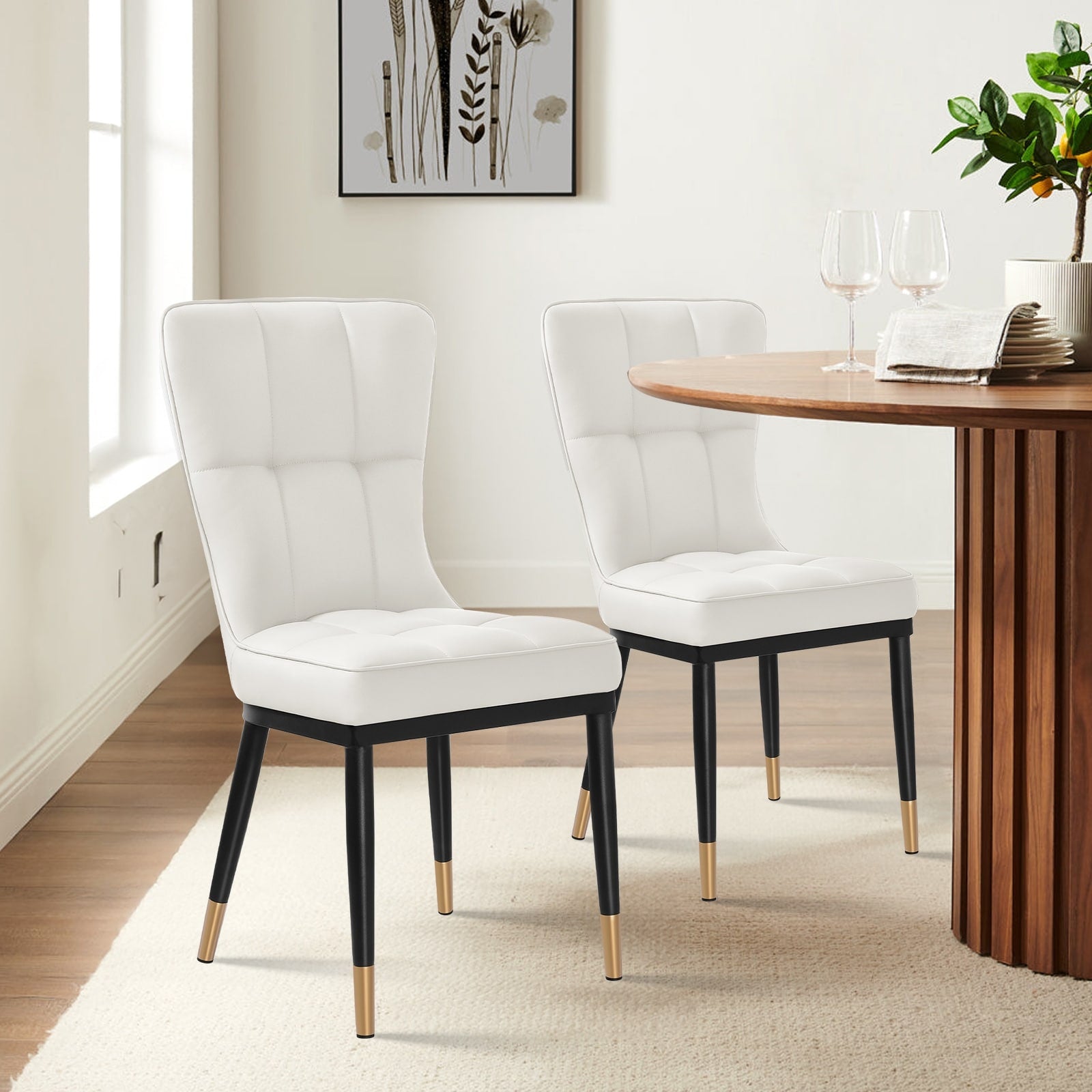 Lot de 2/4 chaises de salle à manger rembourrées en similicuir