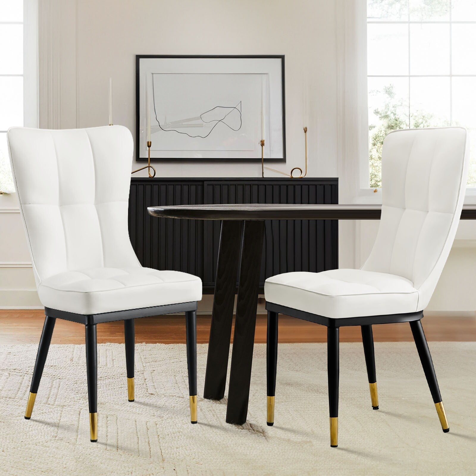 Lot de 2/4 chaises de salle à manger rembourrées en similicuir